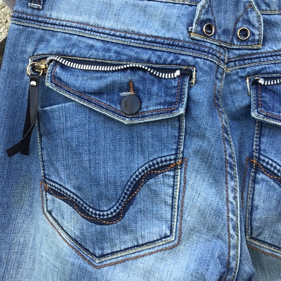 Emporio Armani jeans w/ leather & zip accents - Picture 8 of 16